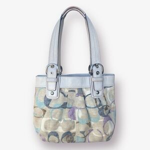 Coach Soho Optic Art Pleated Linen Tote